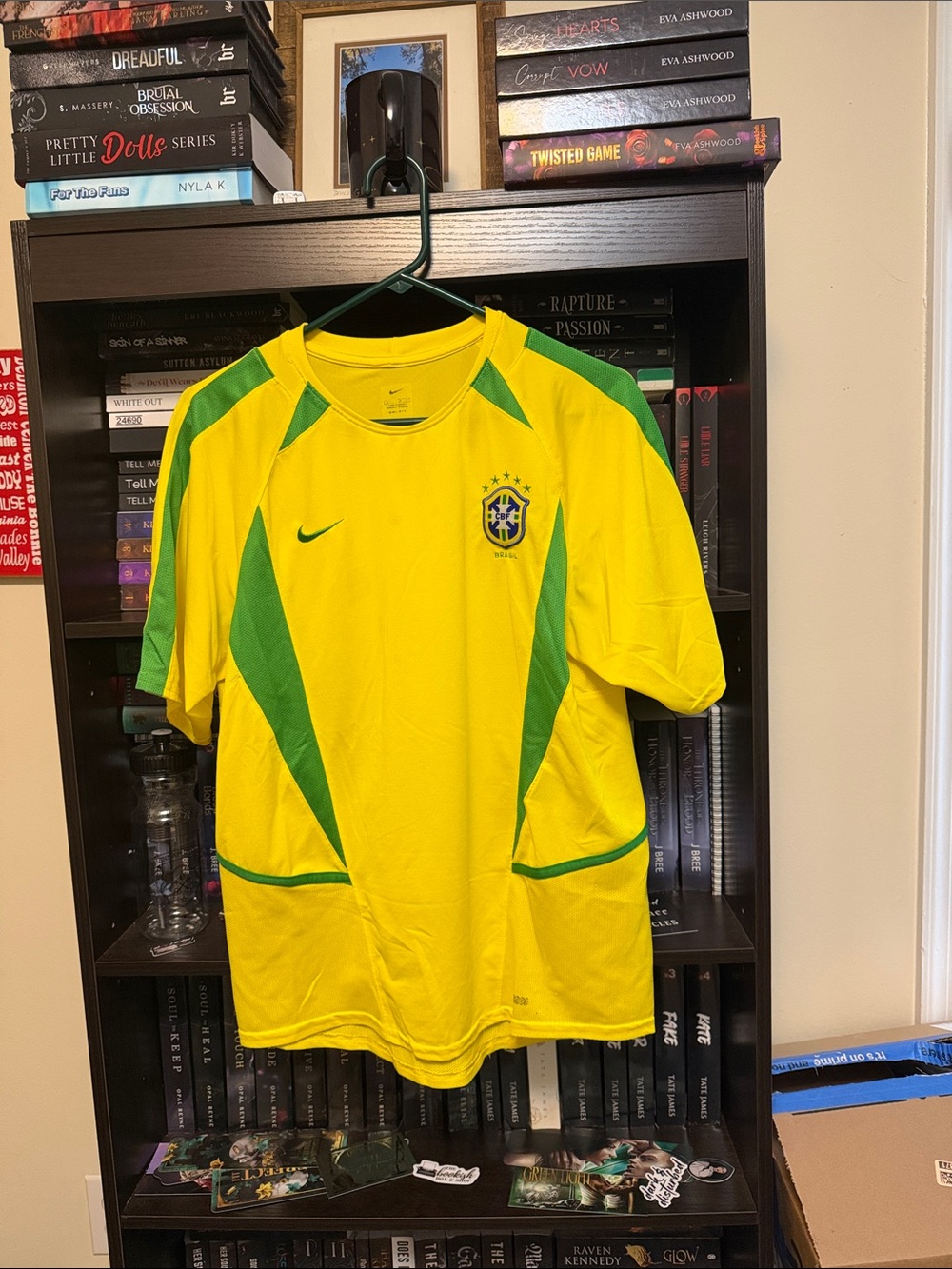 Nike Yellow and Green Brazil SoccerJersey